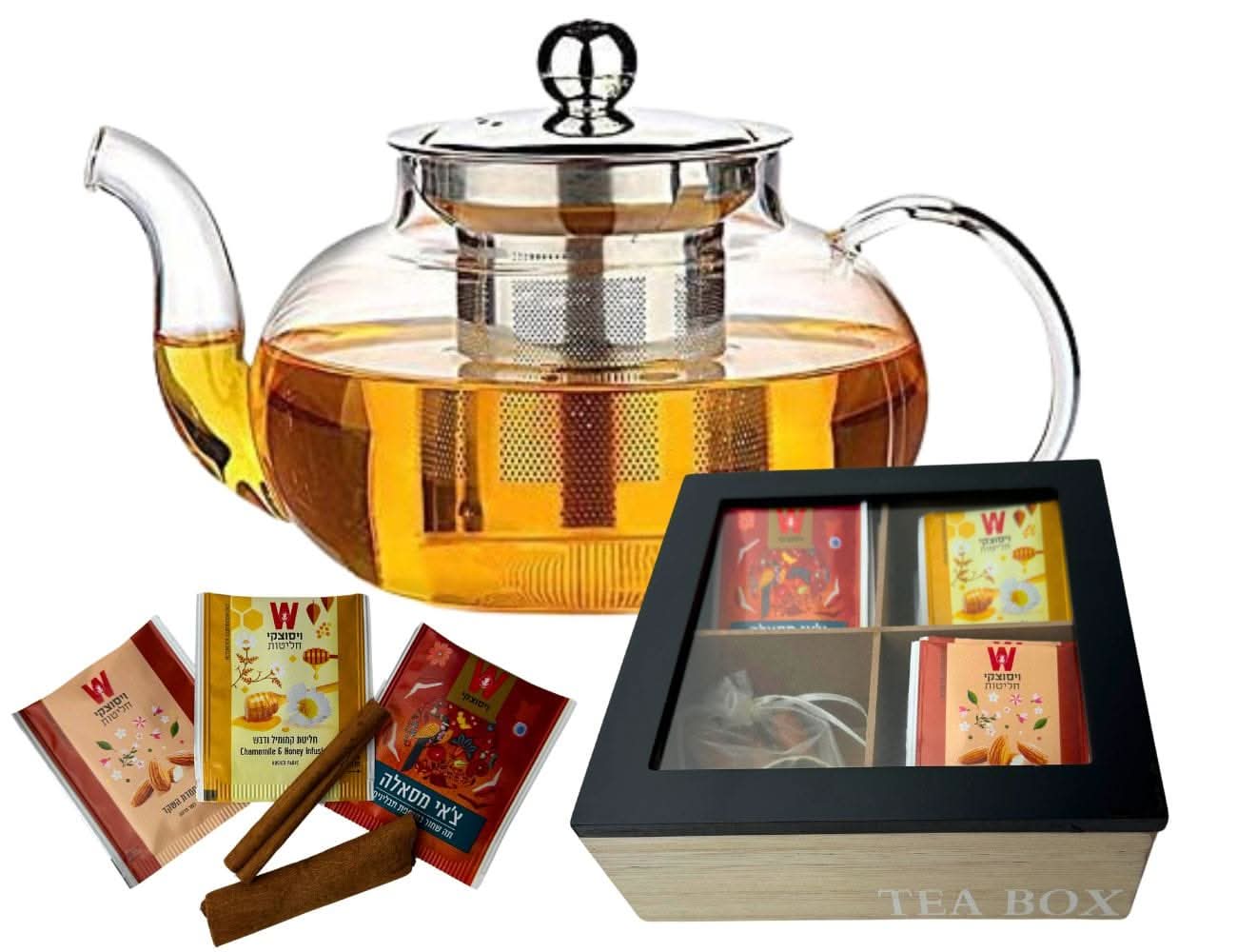 מארז תה יוקרתי קנקן איכותי לחליטת תה
