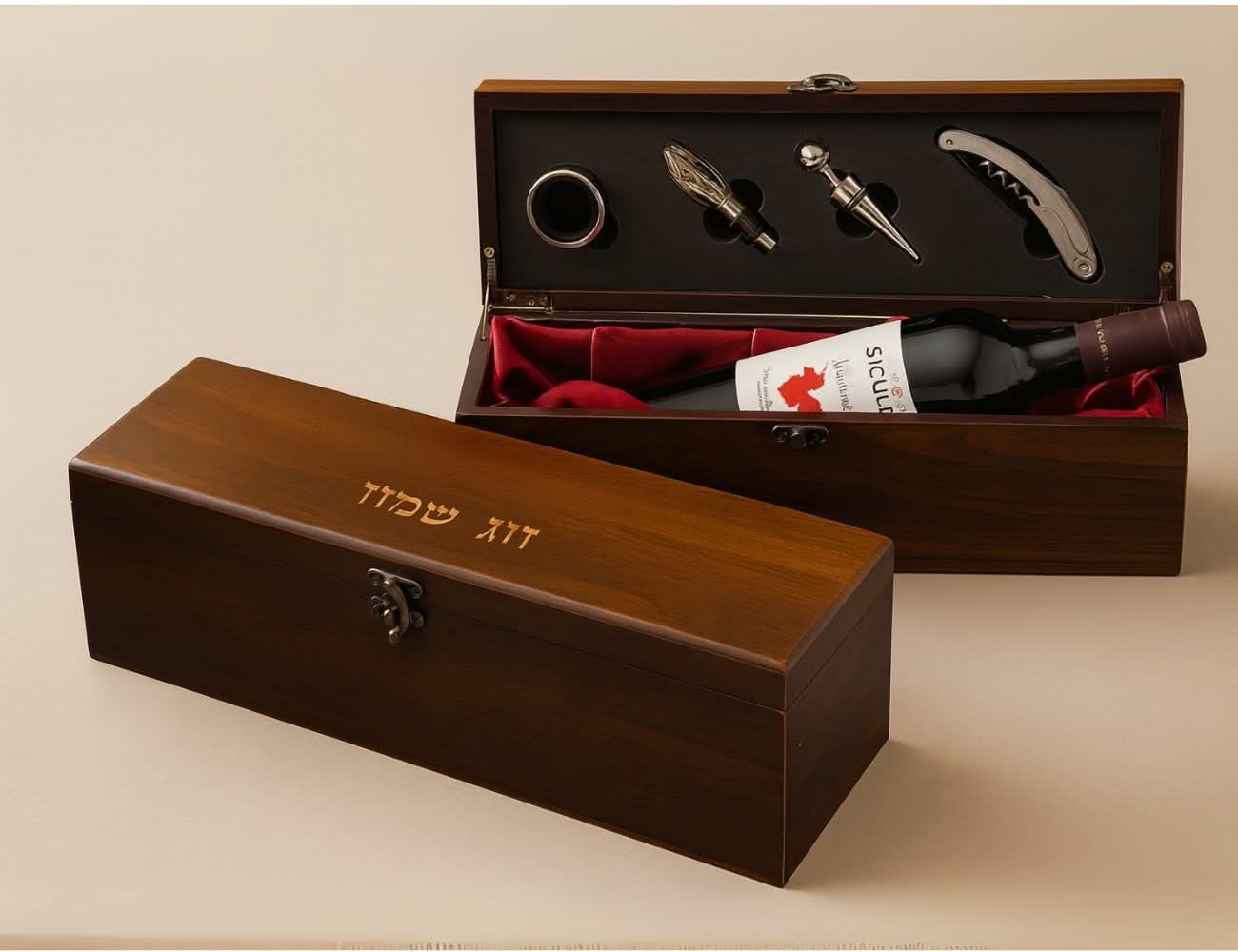 קופסת עץ יין