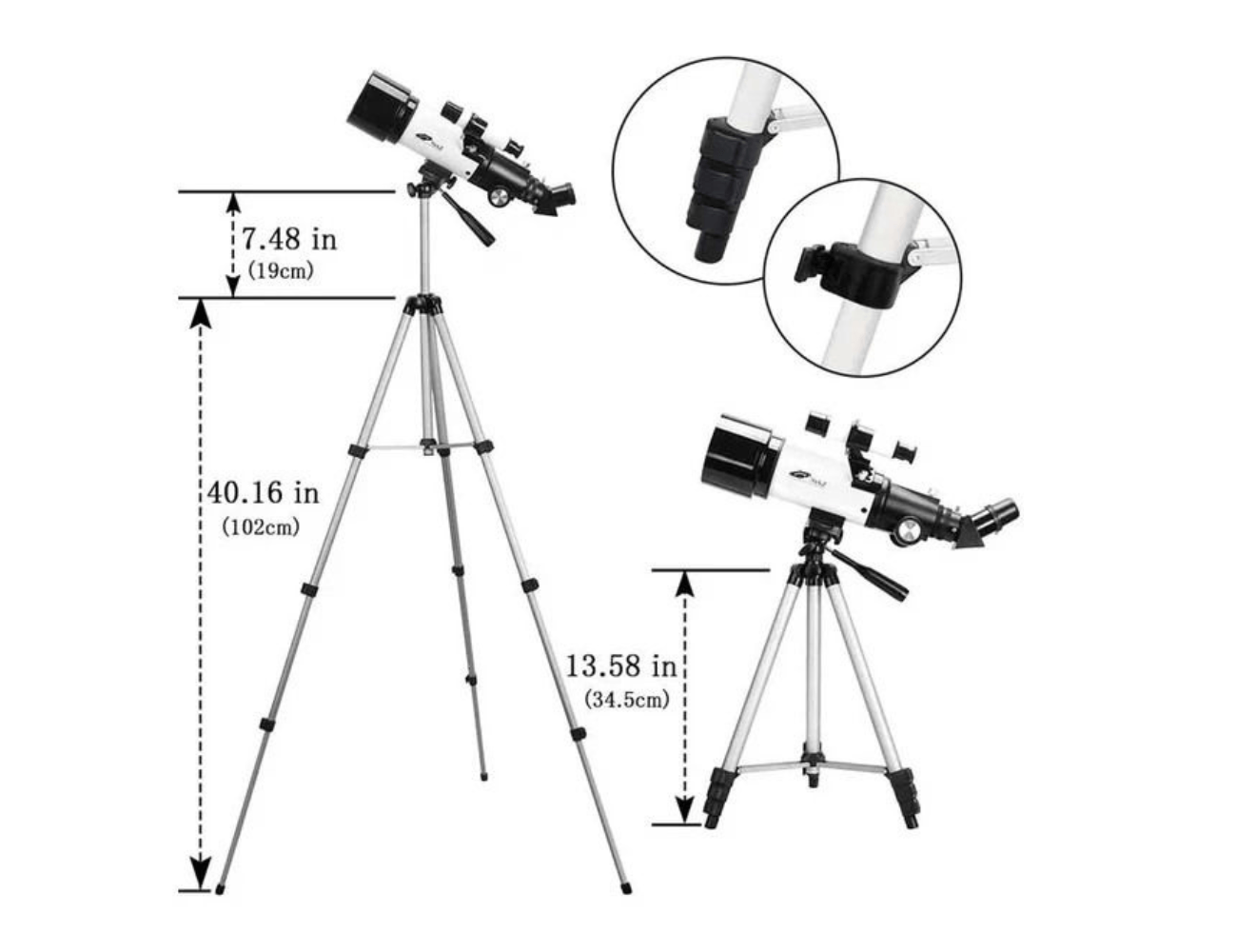 טלסקופ מקצועי עם חצובה + מתאם לסמארטפון
