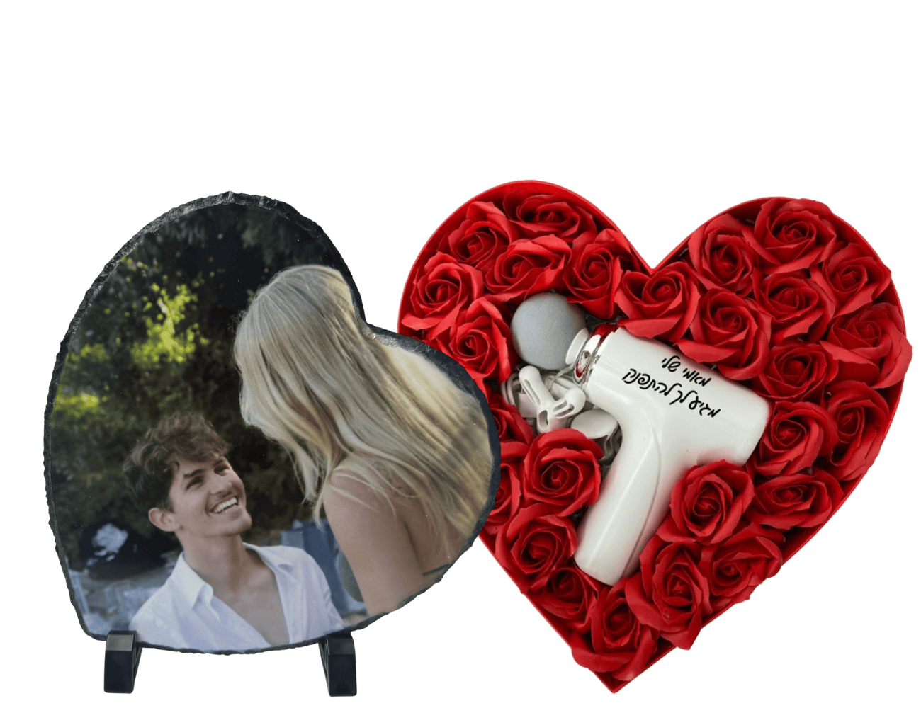 מארז אקדח עיסוי מארז בלוק אבן בזלת בצורת לב