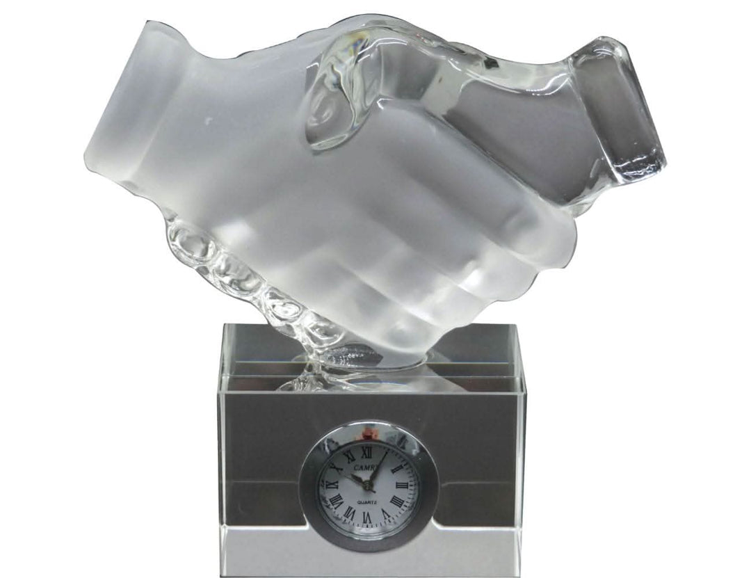 ללא מארז פסל לחיצת ידיים עם שעון