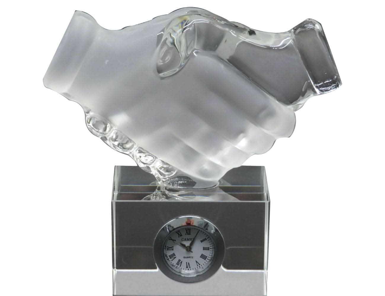 ללא מארז פסל לחיצת ידיים עם שעון