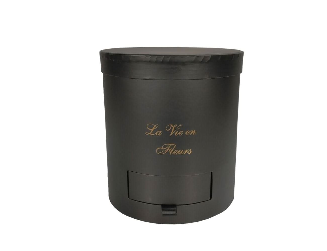 קופסא עגולה שחורה עם מגירה