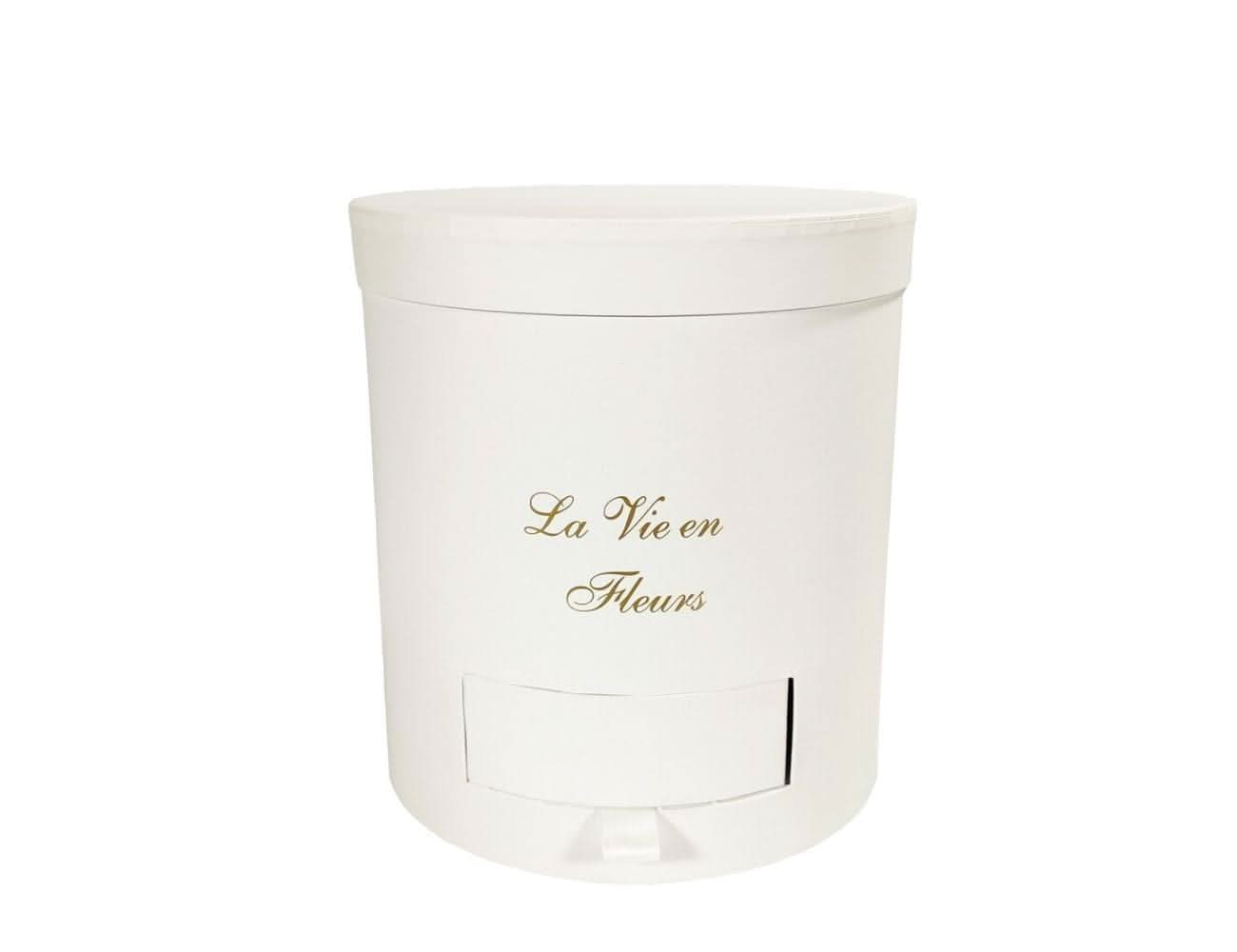 קופסא עגולה לבנה עם מגירה