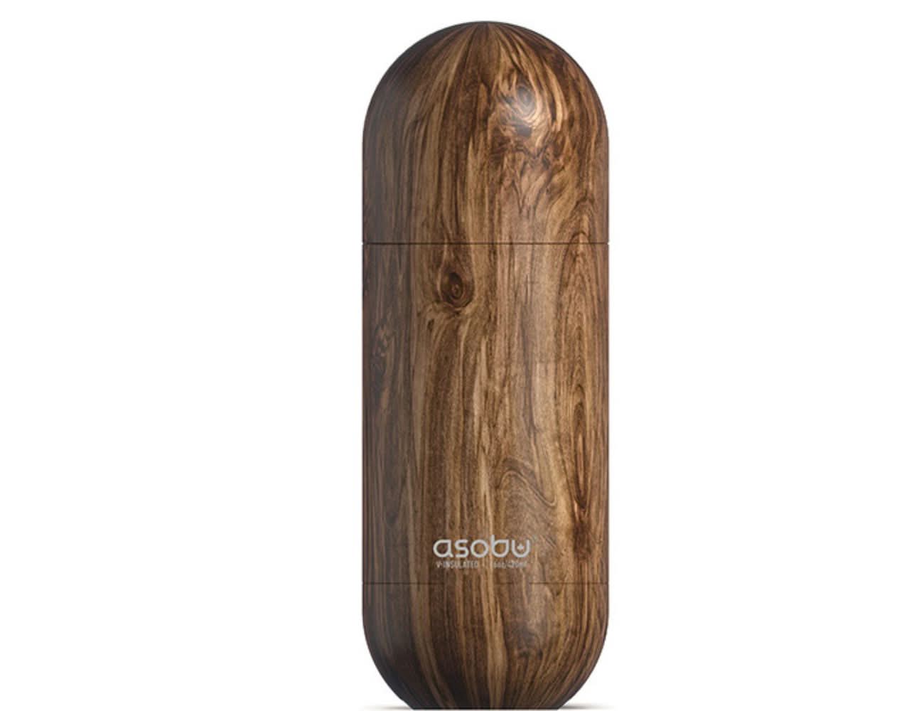 עץ חום בקבוק תרמי מעוצב