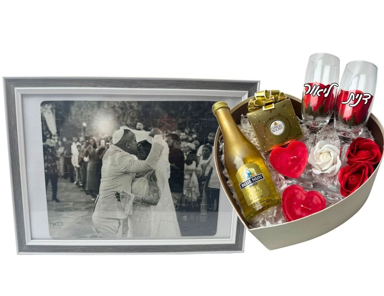 רגילה / מארז שתייה פאזל אהבה במסגרת