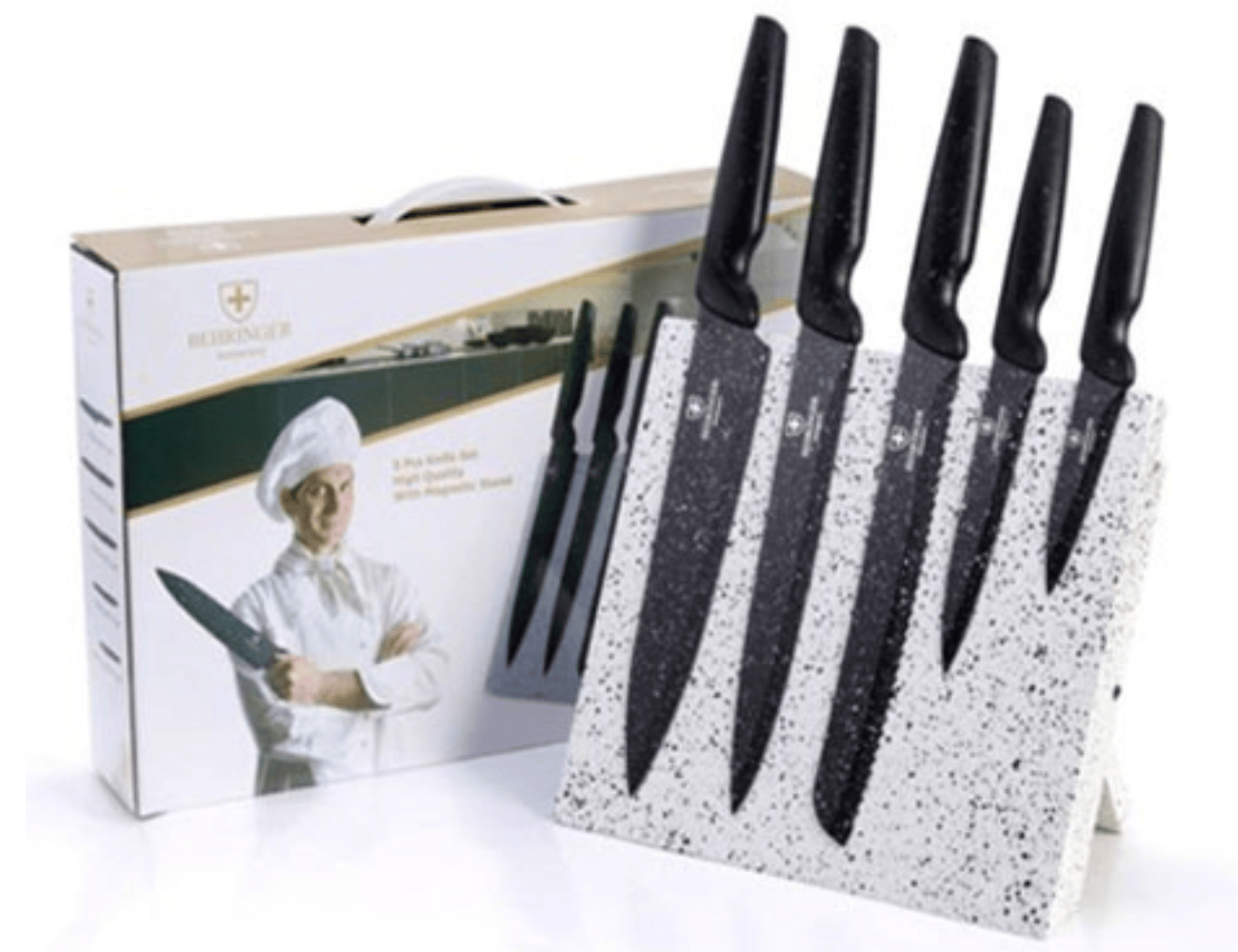 סט 5 סכיני שף עם מעמד מגנטי