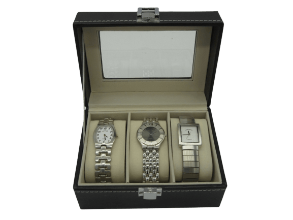 קטן קופסאת עור לאכסון שעונים