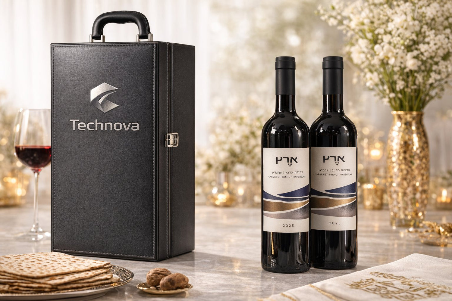 מארז יין מעור איכותי