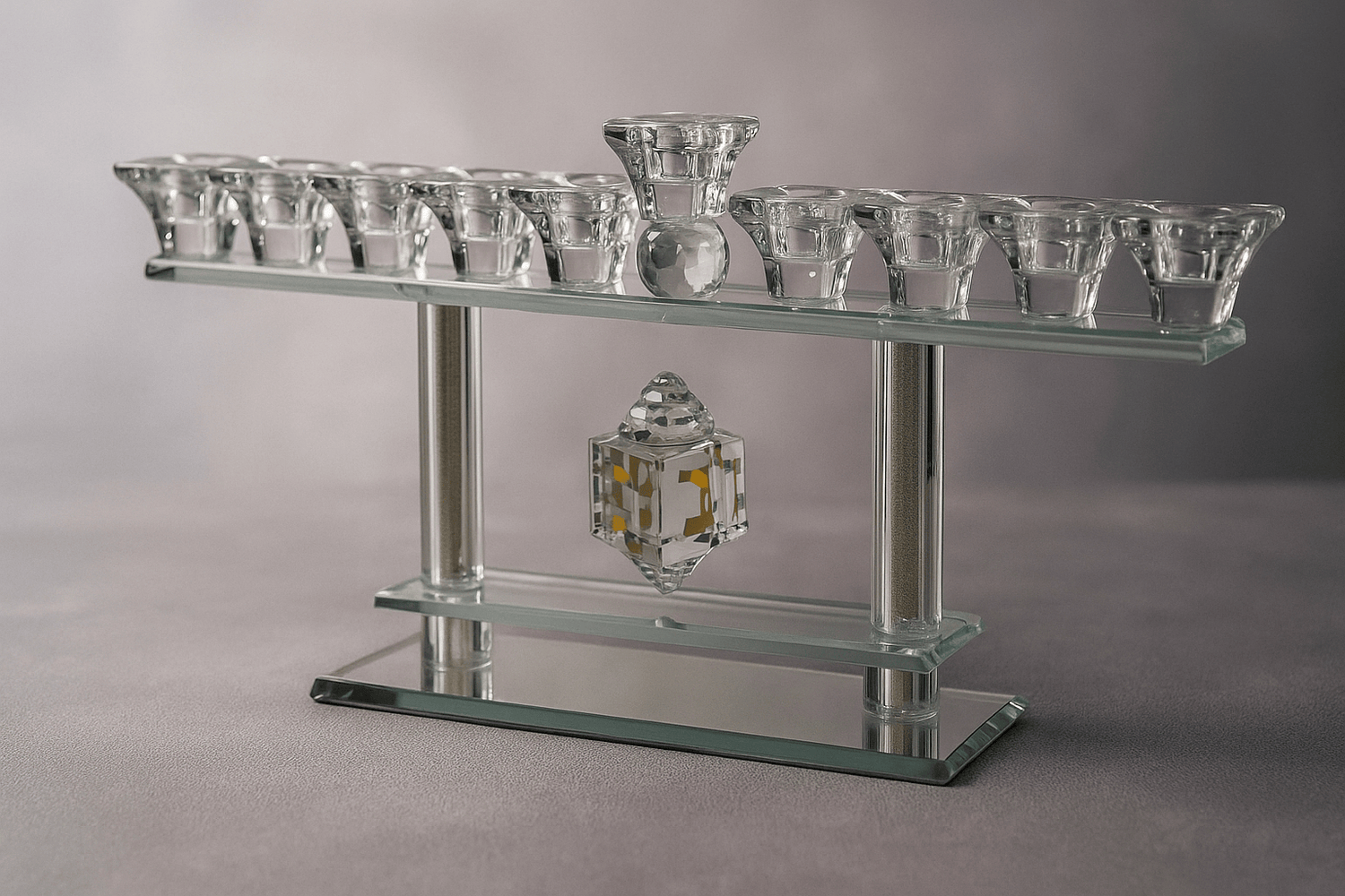 חנוכיית קריסטל עם סביבון