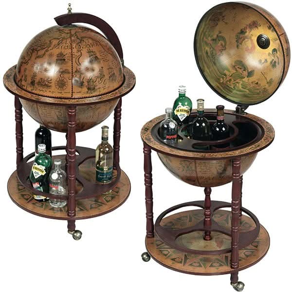 בר גלובוס עץ מתקן לבקבוקים