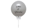 לבן בלון קריסטל עם כיתוב אישי