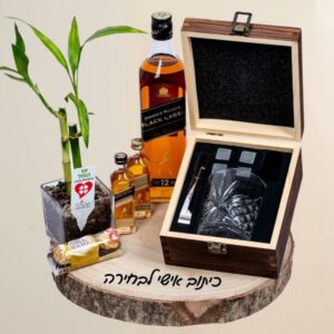 מגש עץ וויסקי משודרג