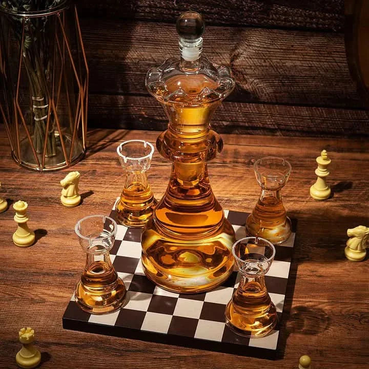 דיקנטר שחמט כולל לוח וארבע כוסות - Image 6