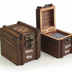אבני וויסקי בתיבת עץ וינטג