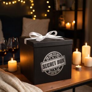 מארז SECRET BOX לזוגות, ערב רומנטי לאור נרות ויין