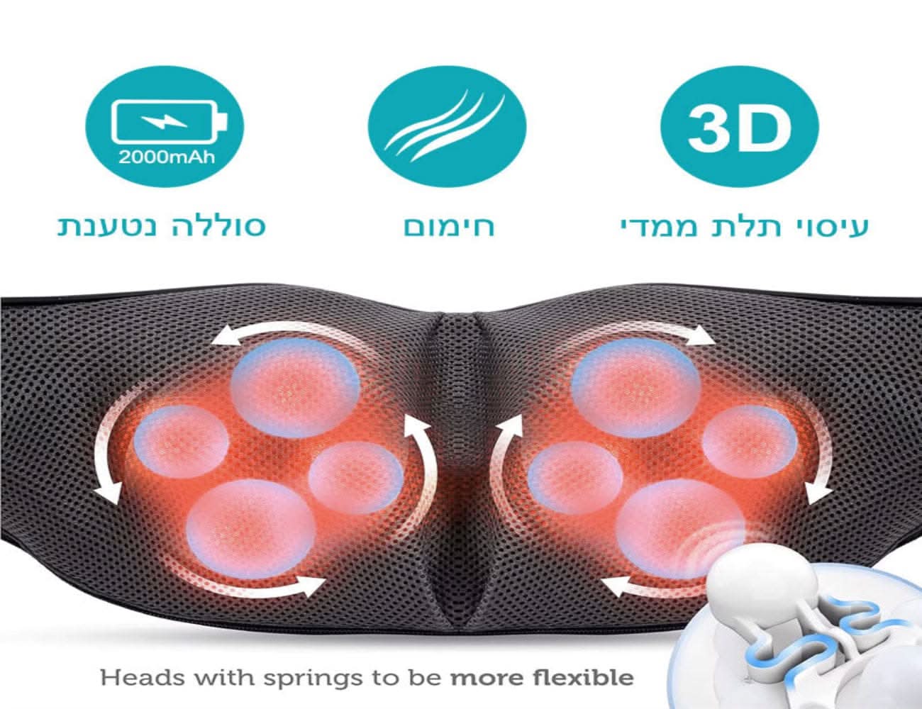 חגורת עיסוי שיאצו מקצועית - Image 3